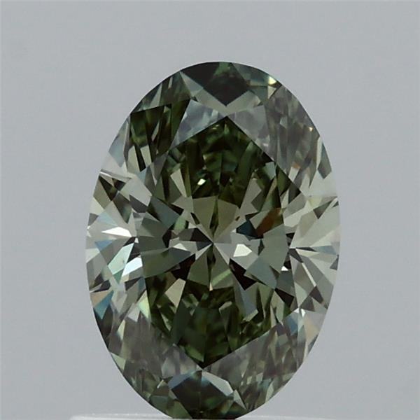 1.02ct Oval FANCY VIVID GREEN VS1 Lab Created Diamond