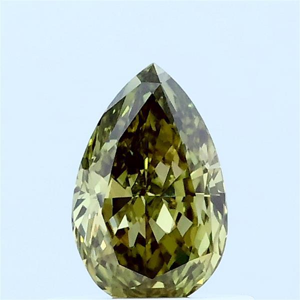 0.59ct Pear FANCY VIVID GREEN VVS2 Lab Created Diamond