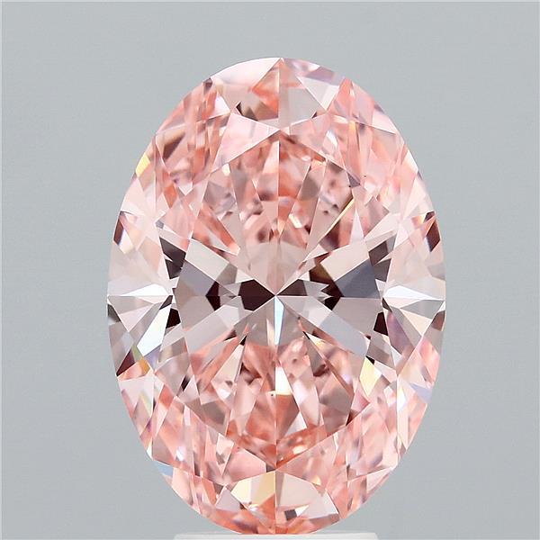 5.52ct Oval FANCY VIVID PINK VVS2 Lab Created Diamond