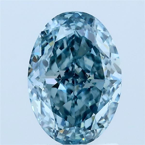 2.03ct Oval FANCY INTENSE BLUE VS1 Lab Created Diamond