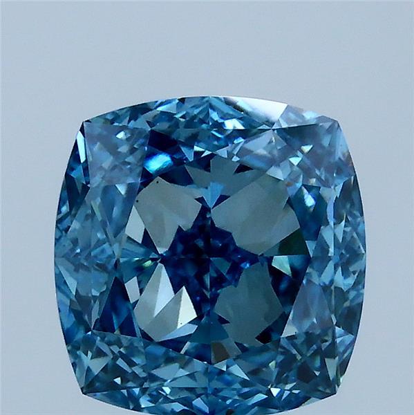 3ct Cushion FANCY VIVID BLUE VS1 Lab Created Diamond