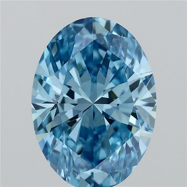 3ct Oval FANCY VIVID BLUE VS1 Lab Created Diamond