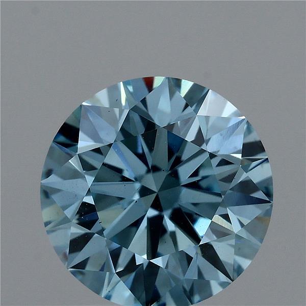 2.17ct Round FANCY VIVID BLUE VS1 Lab Created Diamond
