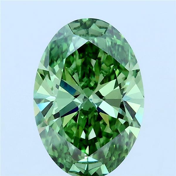 2ct Oval FANCY VIVID GREEN VS1 Lab Created Diamond