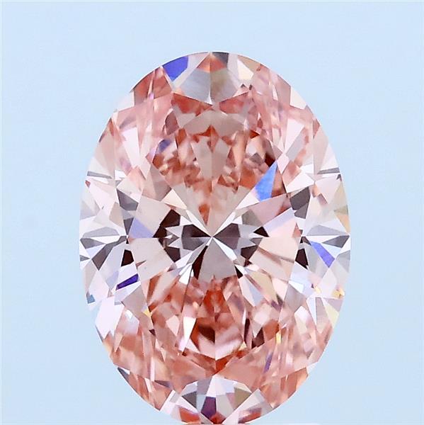 2ct Oval FANCY VIVID PINK VVS2 Lab Created Diamond