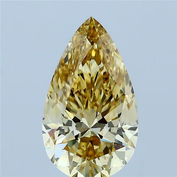 1.58ct Pear FANCY INTENSE YELLOW VS2 Lab Created Diamond