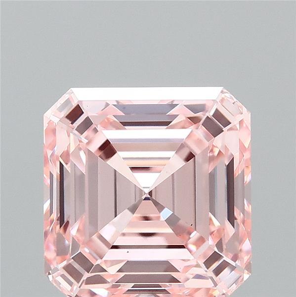 3.01ct Asscher FANCY INTENSE PINK VS1 Lab Created Diamond