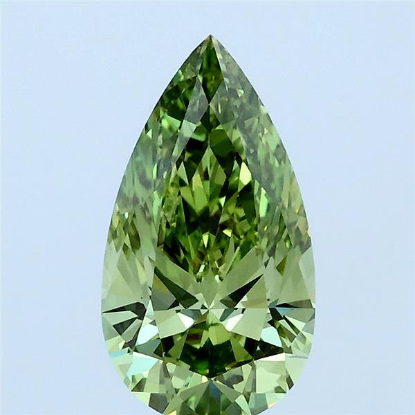 1.5ct Pear FANCY VIVID GREEN VS1 Lab Created Diamond