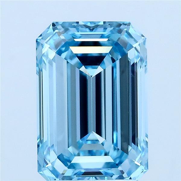 2.52ct Emerald FANCY VIVID BLUE VVS2 Lab Created Diamond