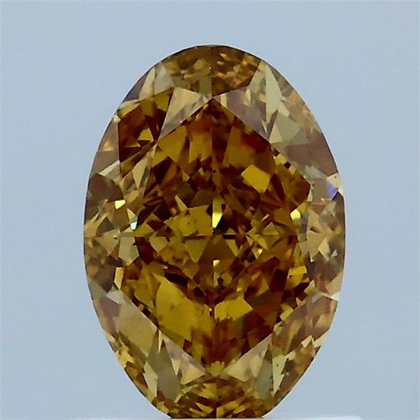 1.15ct Oval FANCY VIVID BROWNISH YELLOW VS2 Lab Created Diamond