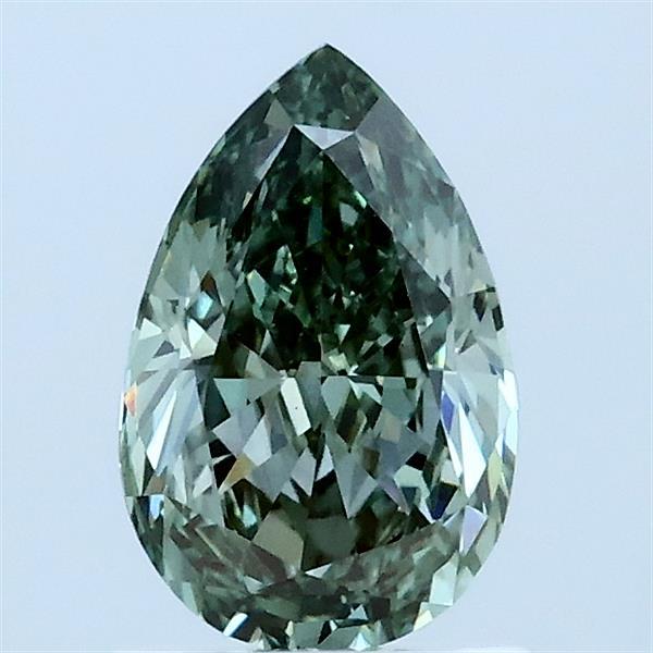 0.88ct Pear FANCY VIVID GREEN VS1 Lab Created Diamond