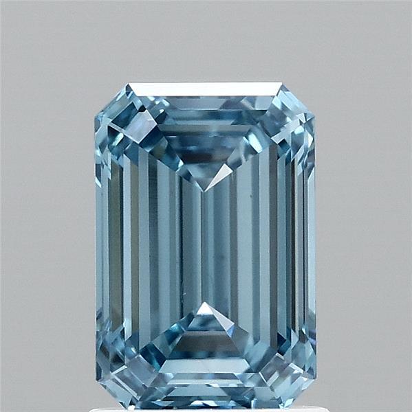 1.58ct Emerald FANCY VIVID BLUE VVS2 Lab Created Diamond