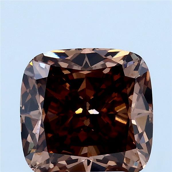 3.06ct Cushion FANCY BROWN VVS2 Lab Created Diamond