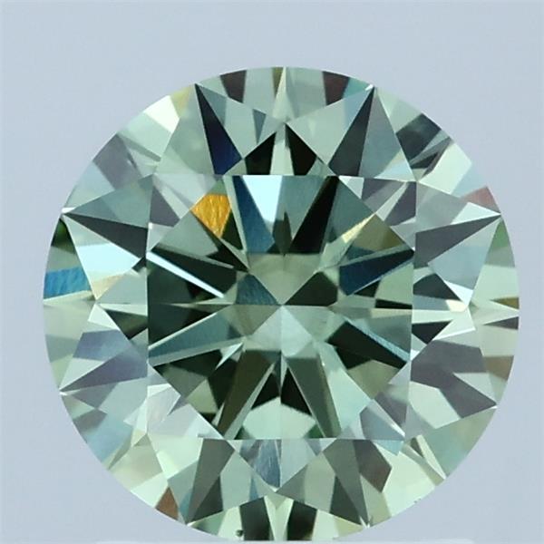 1.51ct Round FANCY VIVID GREEN VS2 Lab Created Diamond