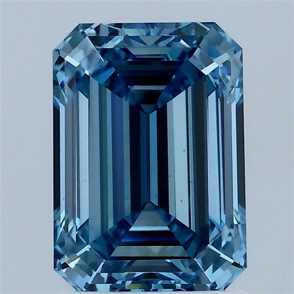 2.01ct Emerald FANCY VIVID BLUE VS1 Lab Created Diamond