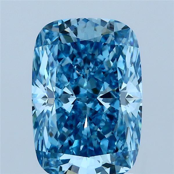 2.18ct Cushion FANCY VIVID BLUE VS2 Lab Created Diamond