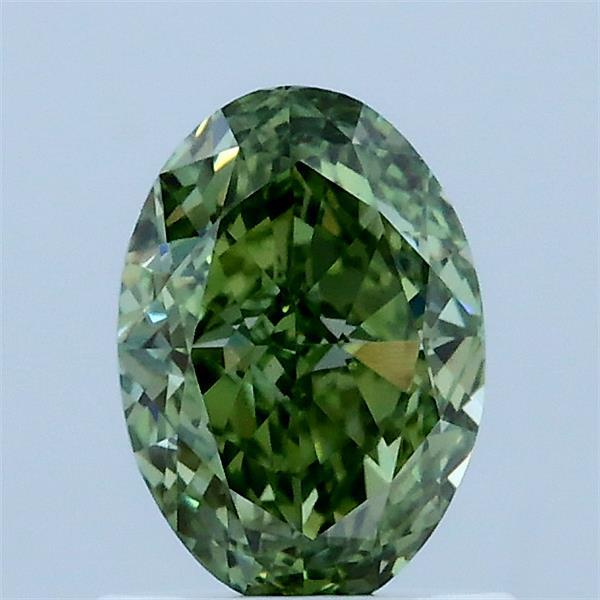 1.03ct Oval FANCY VIVID GREEN VVS2 Lab Created Diamond