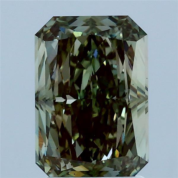 2.12ct Radiant FANCY INTENSE GREEN VS2 Lab Created Diamond