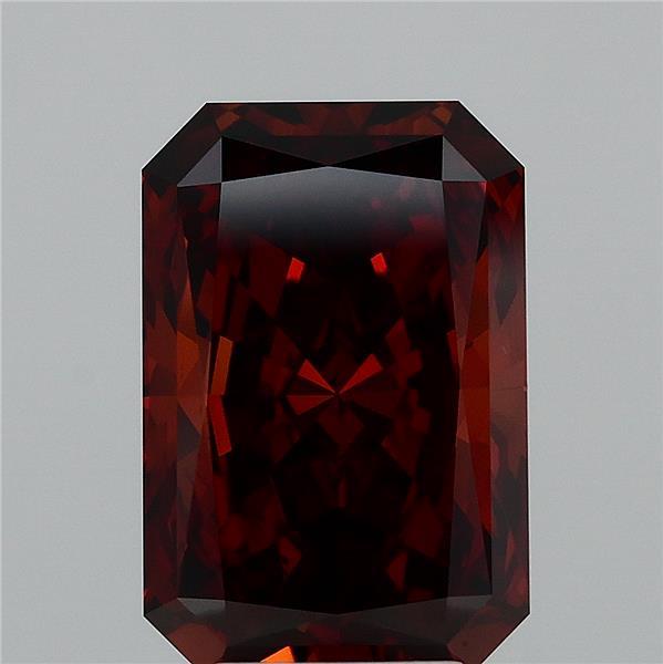 4.06ct Radiant FANCY INTENSE BROWNISH ORANGE VS2 Lab Created Diamond