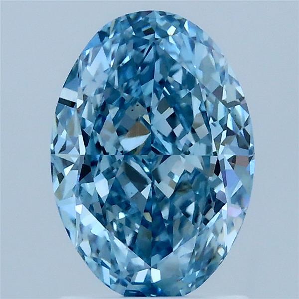 1.7ct Oval FANCY VIVID BLUE VS1 Lab Created Diamond