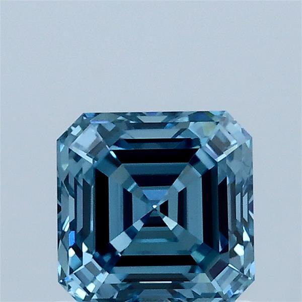 1.01ct Asscher FANCY VIVID BLUE VS2 Lab Created Diamond