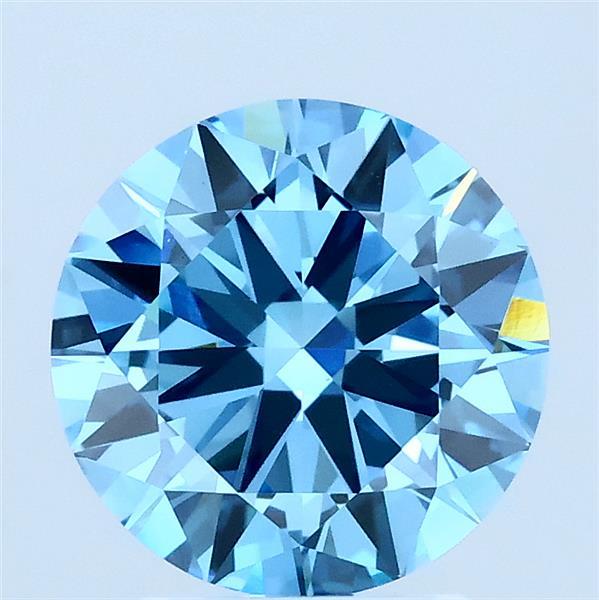 2ct Round FANCY VIVID BLUE VS1 Lab Created Diamond