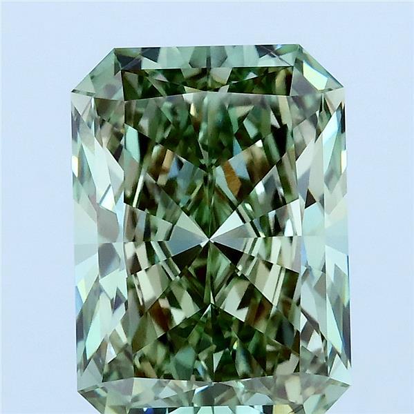 4.06ct Radiant FANCY INTENSE GREEN VS1 Lab Created Diamond