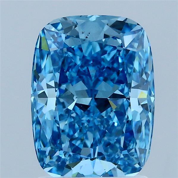 2.03ct Cushion FANCY VIVID BLUE VS1 Lab Created Diamond