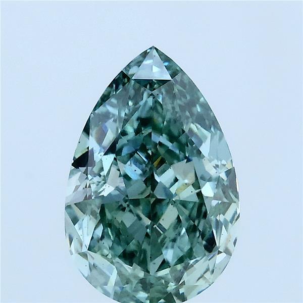 2.49ct Pear FANCY VIVID GREEN VS2 Lab Created Diamond