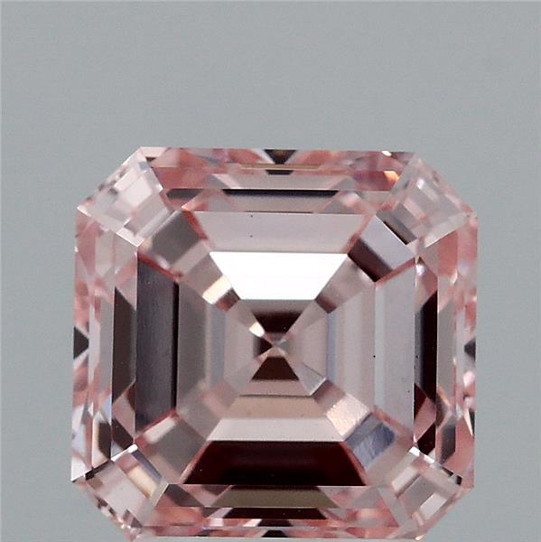 3.25ct Asscher FANCY INTENSE PINK VS1 Lab Created Diamond