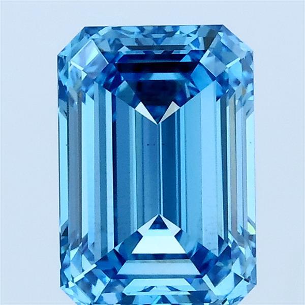1.52ct Emerald FANCY VIVID BLUE VS1 Lab Created Diamond