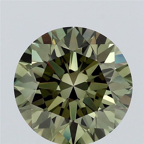 2.8ct Round FANCY VIVID GREEN VS2 Lab Created Diamond