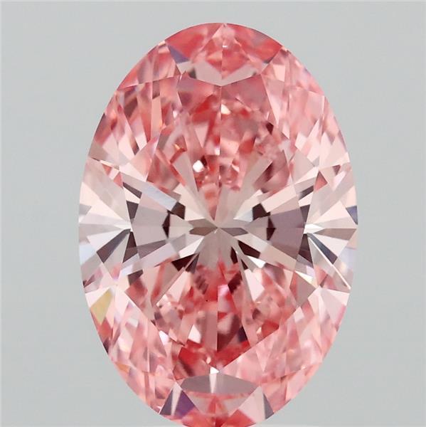 3.05ct Oval FANCY VIVID PINK VS1 Lab Created Diamond
