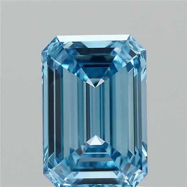 1.81ct Emerald FANCY VIVID BLUE VVS2 Lab Created Diamond