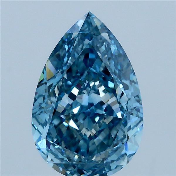 2.6ct Pear FANCY VIVID BLUE VVS2 Lab Created Diamond