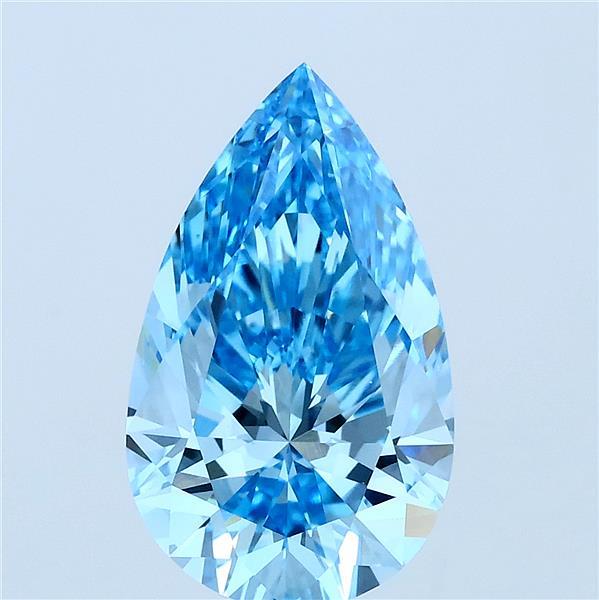 3ct Pear FANCY VIVID BLUE VS1 Lab Created Diamond
