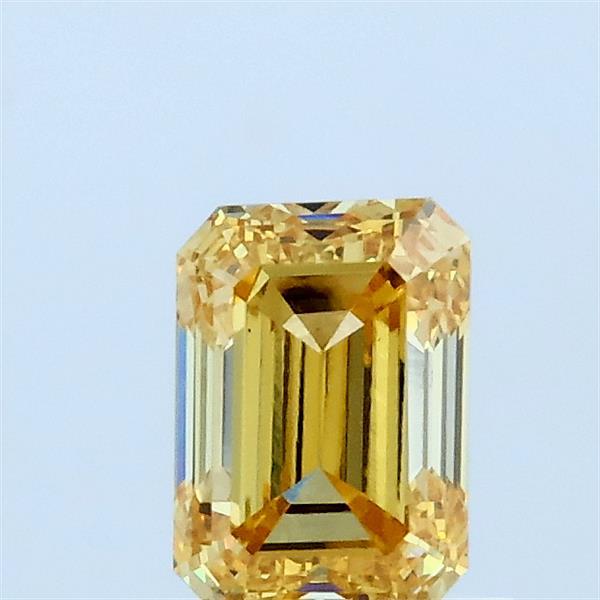 0.79ct Emerald FANCY INTENSE YELLOW VVS2 Lab Created Diamond