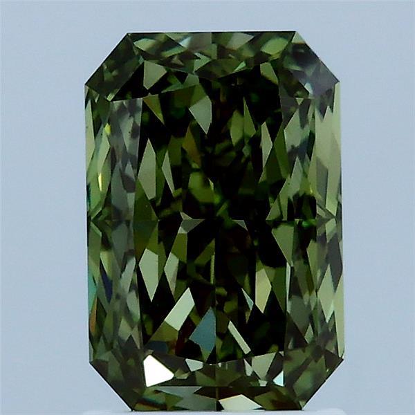2.03ct Radiant FANCY VIVID GREEN VS1 Lab Created Diamond