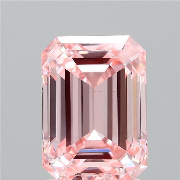 2.02ct Emerald FANCY VIVID PINK VS2 Lab Created Diamond