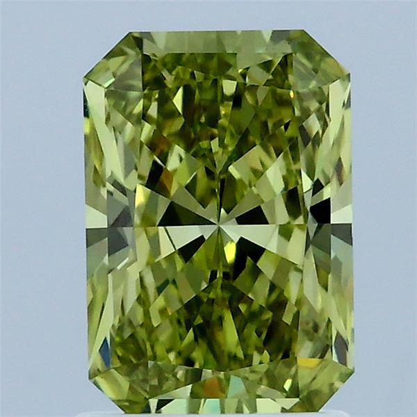 1.57ct Radiant FANCY INTENSE YELLOW GREENISH VS1 Lab Created Diamond