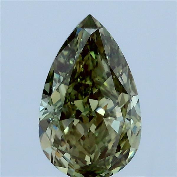 1.21ct Pear FANCY VIVID GREEN VS2 Lab Created Diamond