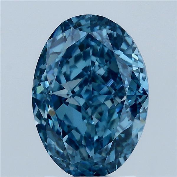 3.04ct Oval FANCY VIVID BLUE VS1 Lab Created Diamond