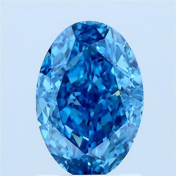 1.61ct Oval FANCY VIVID BLUE VS1 Lab Created Diamond