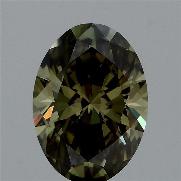 1.51ct Oval FANCY VIVID GREEN VVS2 Lab Created Diamond