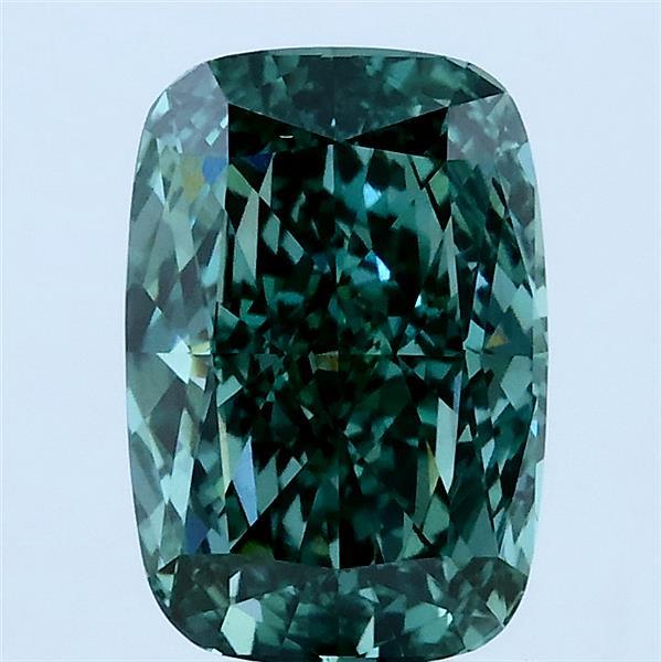 2.02ct Cushion FANCY VIVID GREEN VS1 Lab Created Diamond