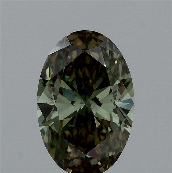 1.18ct Oval FANCY GREEN VS2 Lab Created Diamond