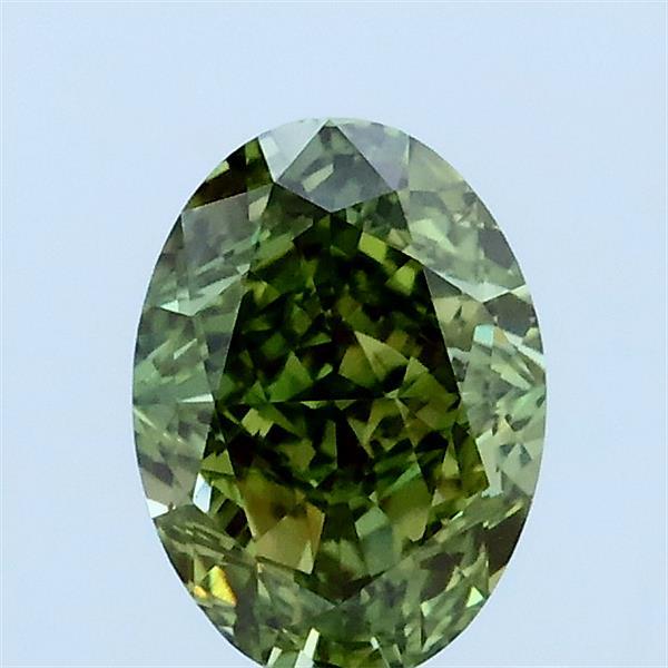 1.05ct Oval FANCY VIVID GREEN VS1 Lab Created Diamond