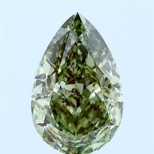 2.51ct Pear FANCY VIVID GREEN VS1 Lab Created Diamond