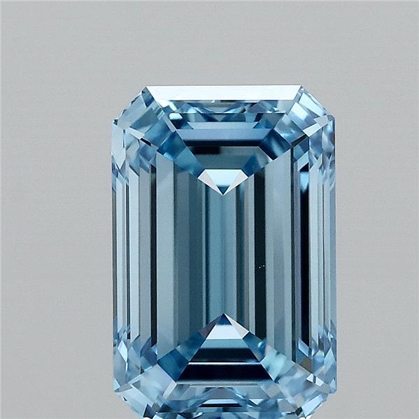 2.51ct Emerald FANCY VIVID BLUE VVS2 Lab Created Diamond