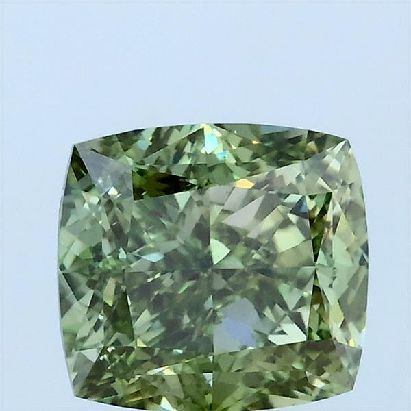 2.03ct Cushion FANCY VIVID GREEN VS1 Lab Created Diamond